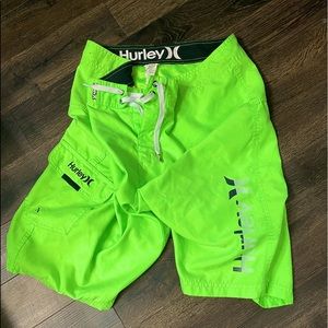 Bright lime green men’s Hurley board shorts sz36